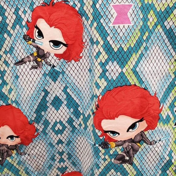 Marvel Women's Avenger's Black Widow Cute Kawaii 3-Pockt Scrub Top Size S - Picture 4 of 6